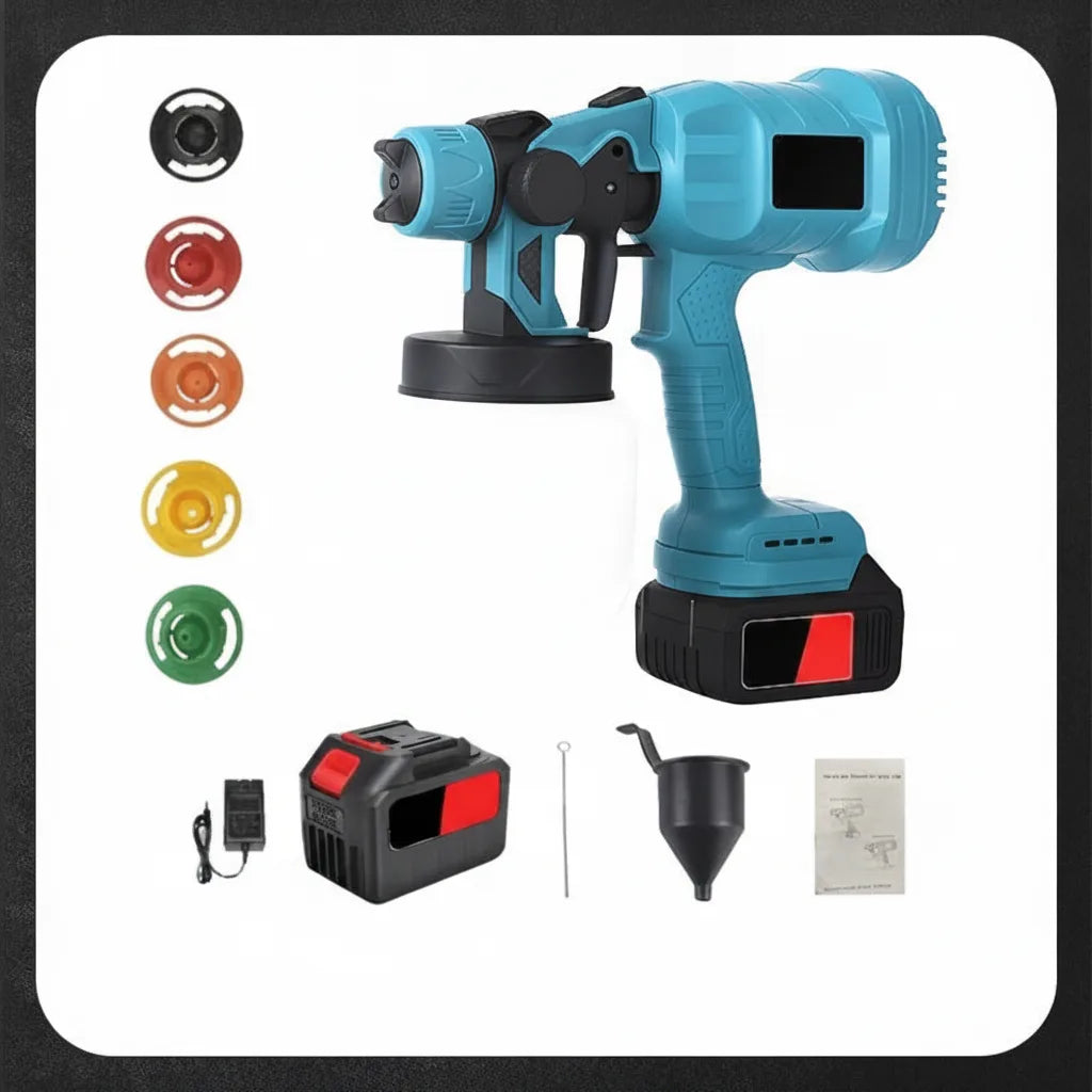 Paint Sprayer Cordless Lithium Streak-Free Adjustable Nozzle