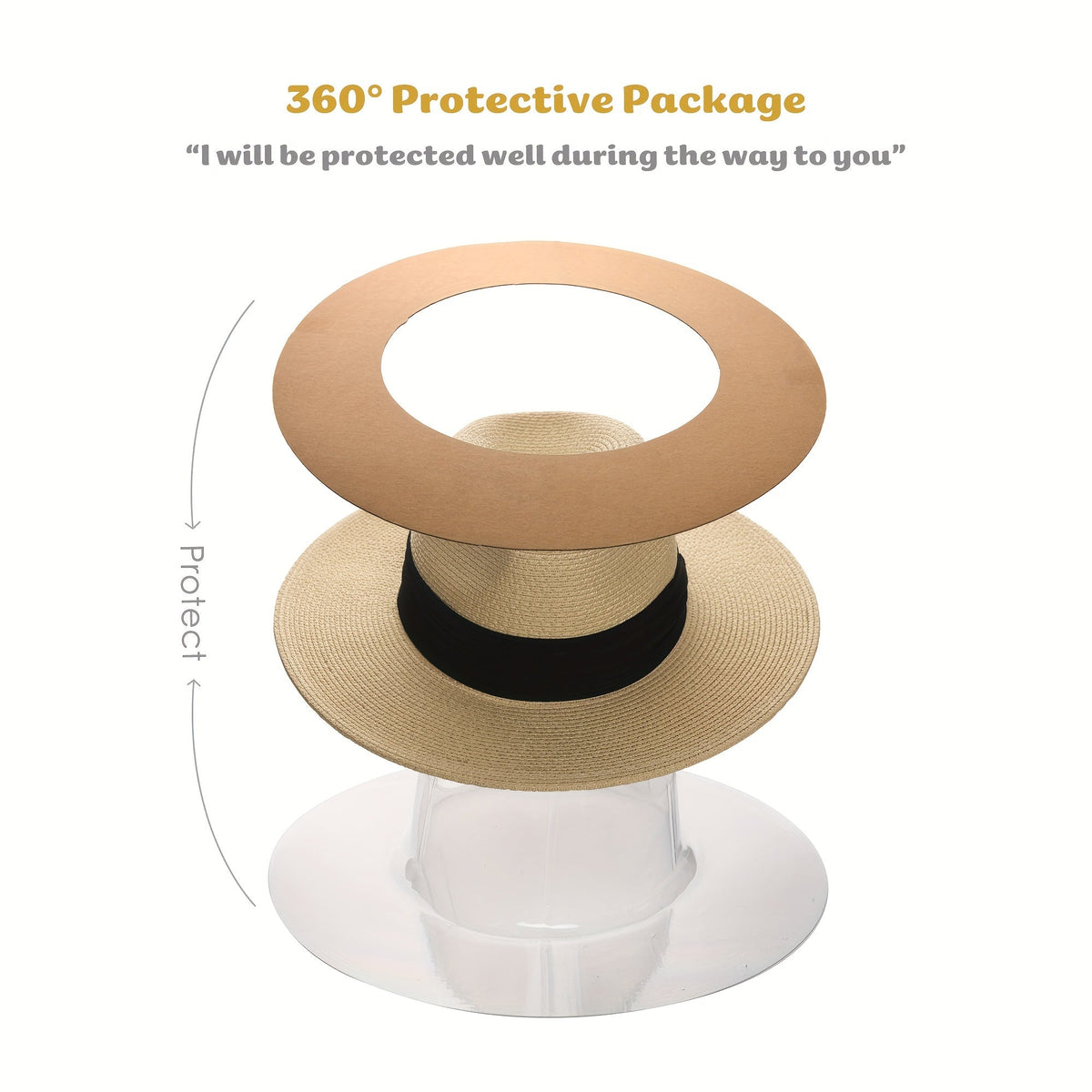 Panama Hat Wide Brim Breathable Paper Fiber UV Protection