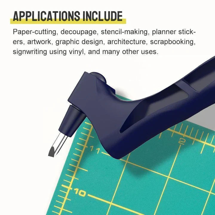 Paper Cutter Pen Ergonomic Grip 360° Stainless Steel Blade