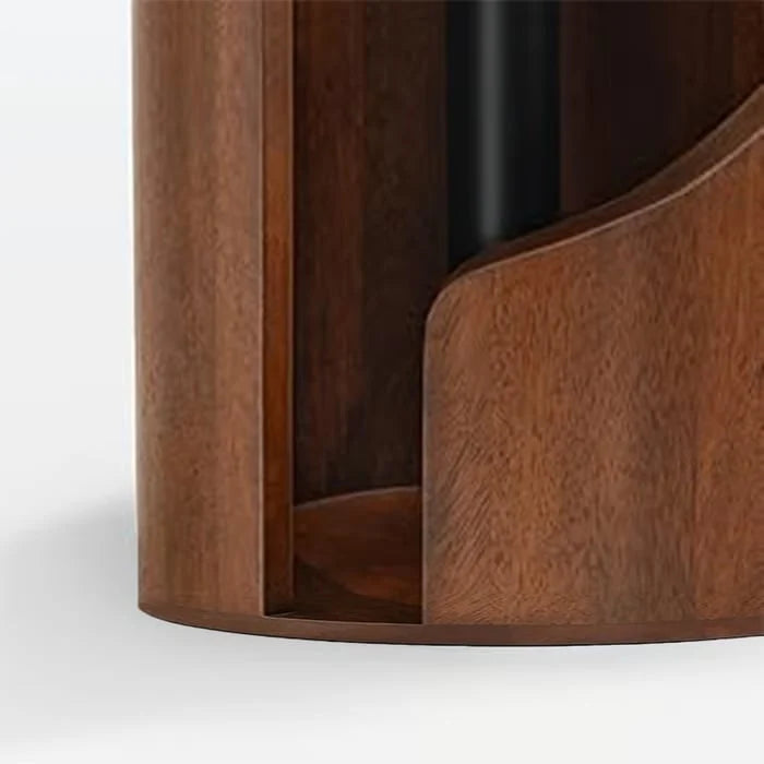 Paper Towel Holder Solid Wood Metal Rod Non-Slip Base