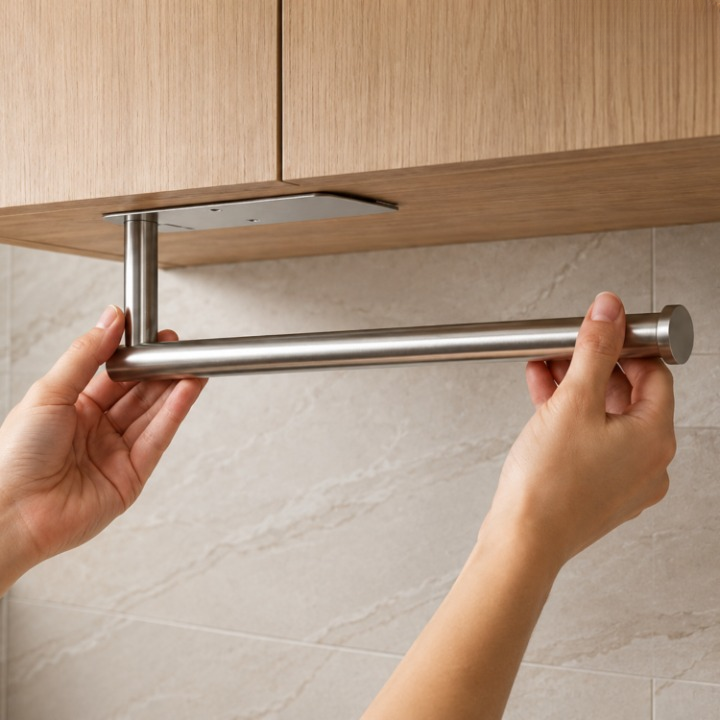 Paper Towel Holder Stainless Steel Under-Cabinet Set of 2