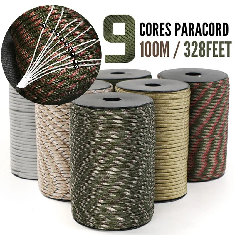 Paracord Rope 650 Lb Tensile Strength 9 Core Polypropylene