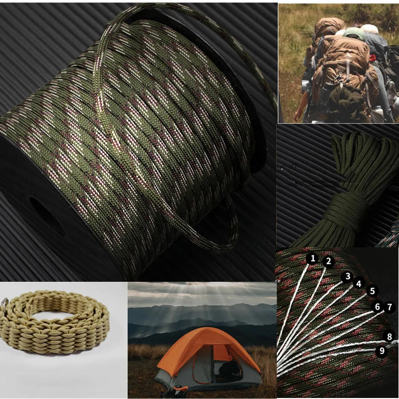 Paracord Rope 650 Lb Tensile Strength 9 Core Polypropylene