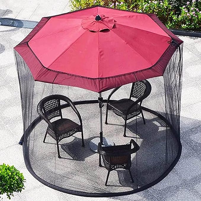 Parasol Mosquito Net Fine Mesh Portable Fits Most Umbrellas