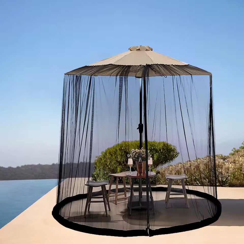 Parasol Mosquito Net Fine Mesh Portable Fits Most Umbrellas