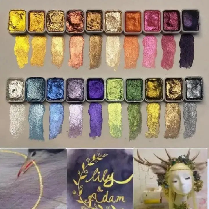 Pearl Powder Pigments 60 Color Set Shimmering Metallic Finish