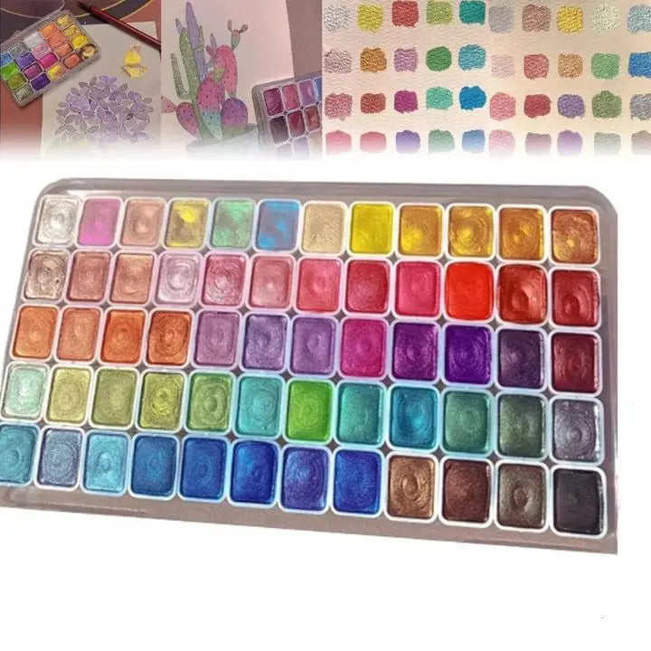 Pearl Powder Pigments 60 Color Set Shimmering Metallic Finish