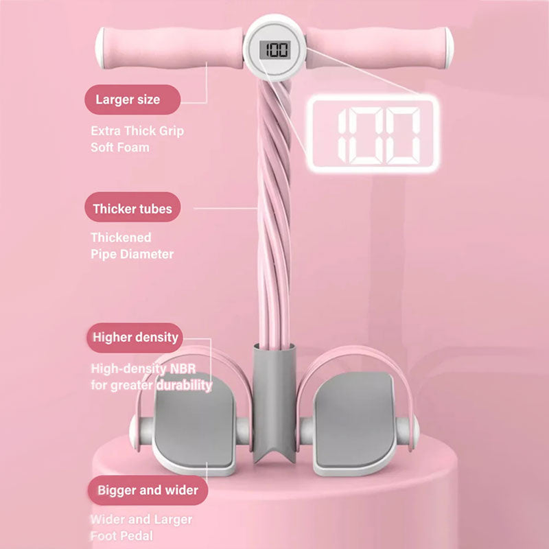 Pedal Resistance Trainer Compact Latex Cords & Non-Slip Pedals