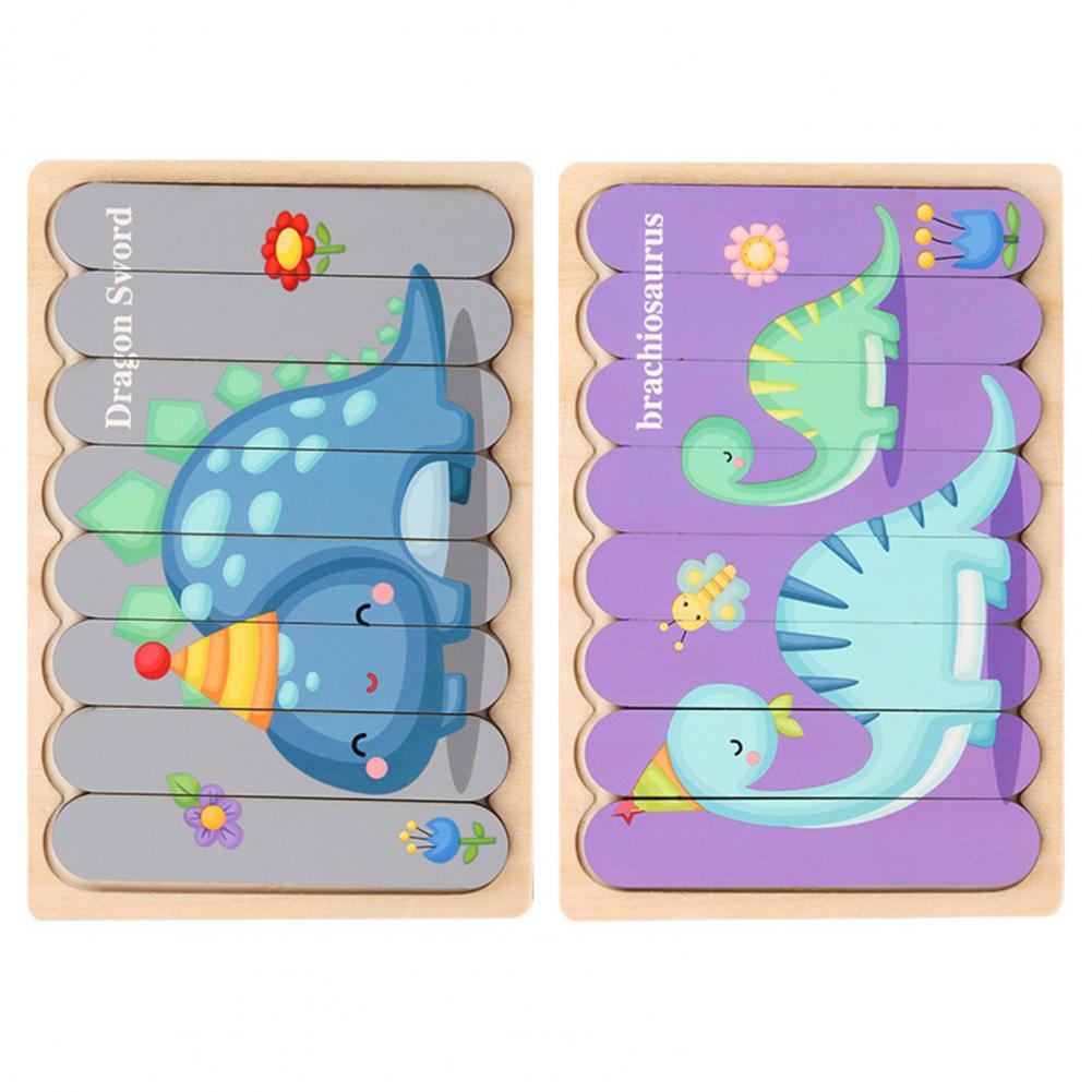 Peg Puzzle Wooden Double-Sided Compact