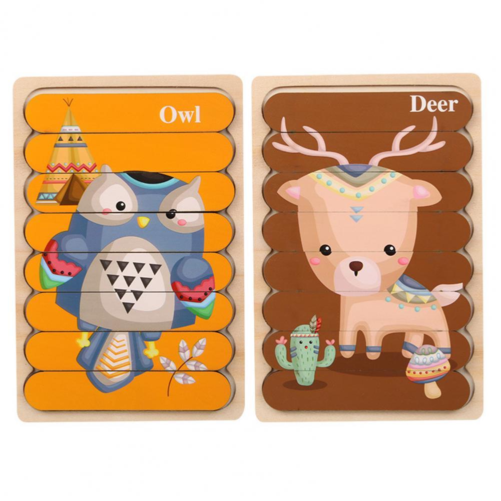 Peg Puzzle Wooden Double-Sided Compact