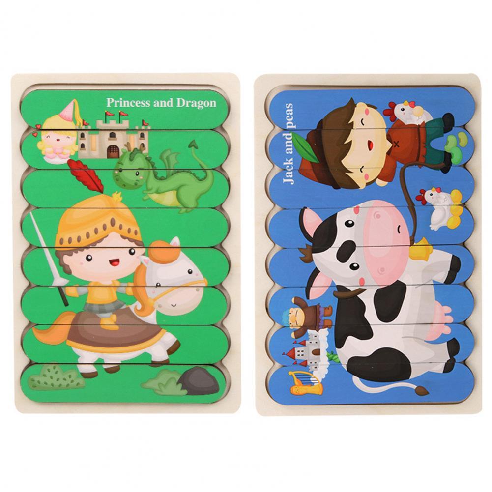 Peg Puzzle Wooden Double-Sided Compact