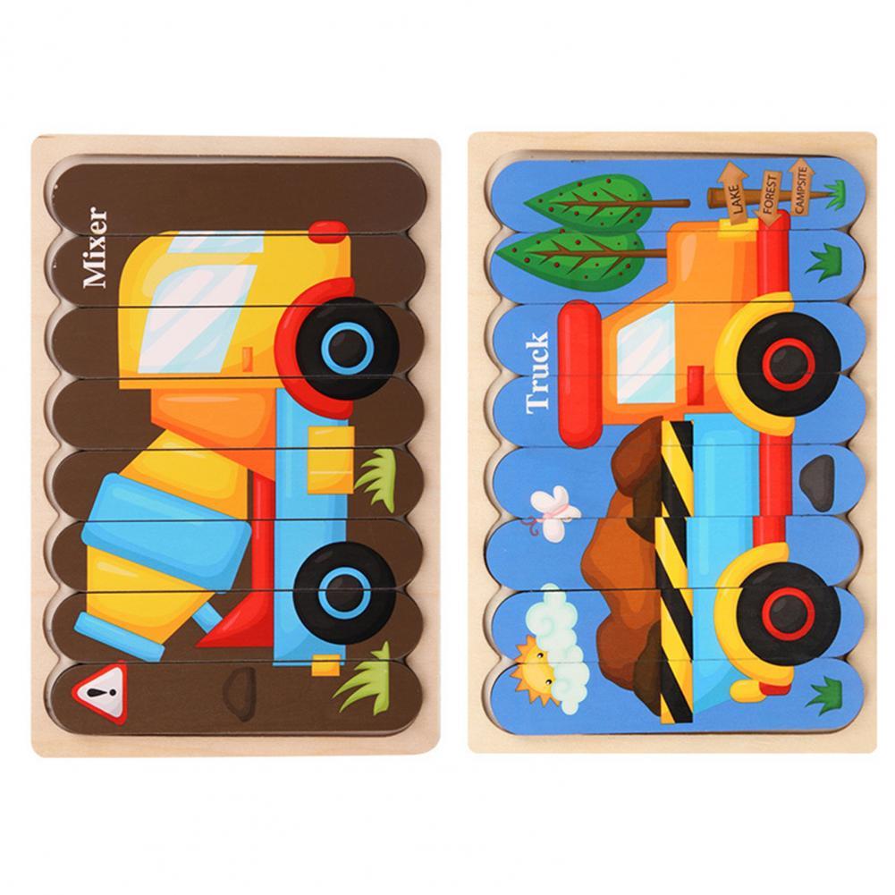 Peg Puzzle Wooden Double-Sided Compact