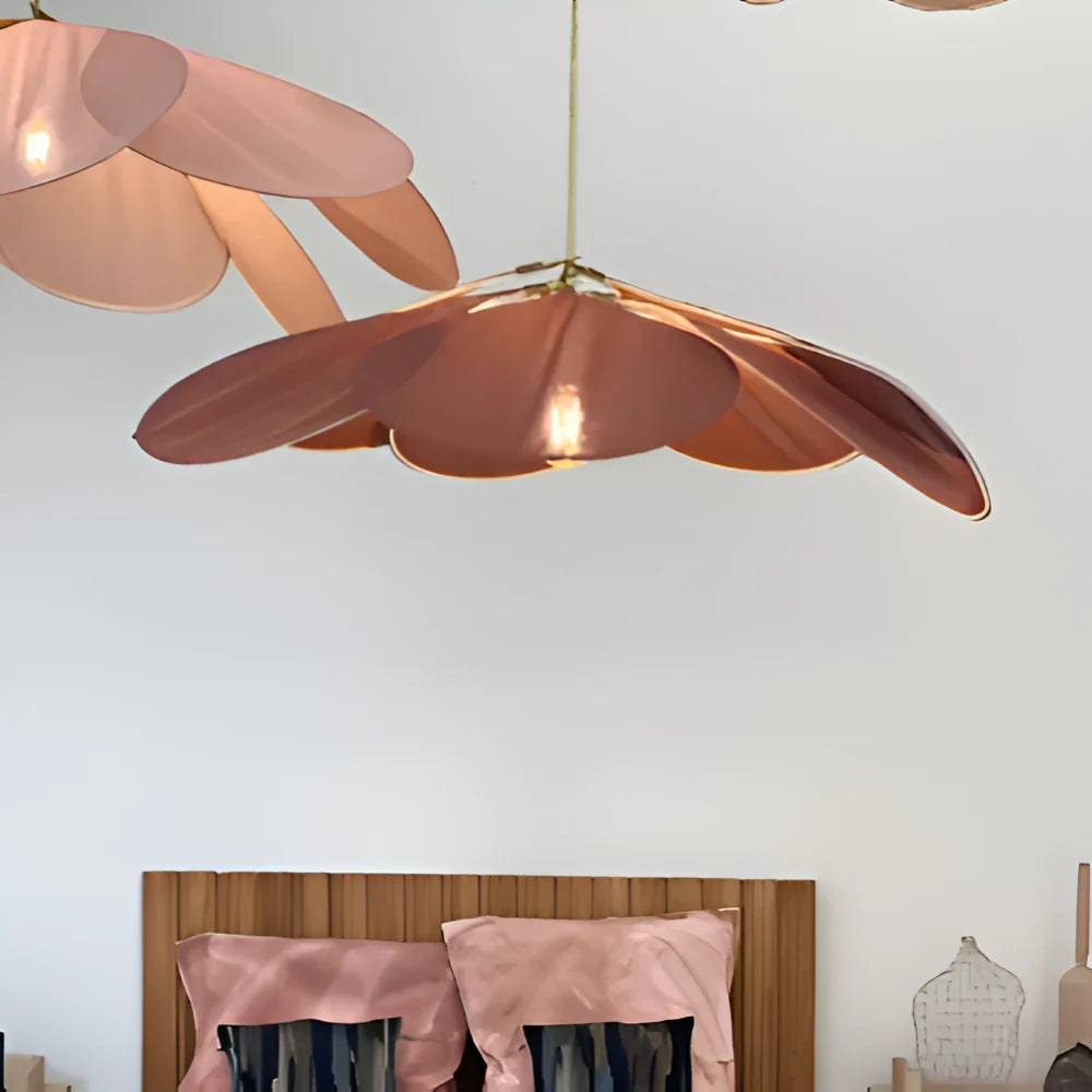 Pendant Lamp Flower-Shaped Fabric Shade Adjustable Cable