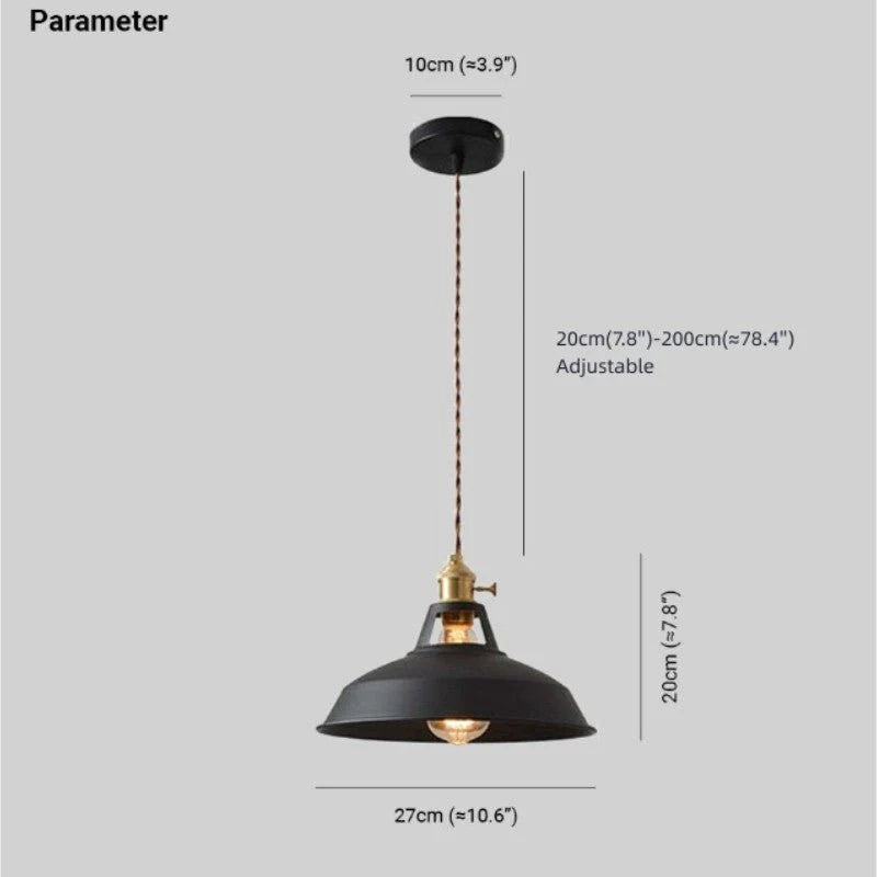 Pendant Light 10.6 Inch Wide Metal Shade
