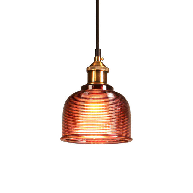 Pendant Light Colored Glass Shade Adjustable Cable