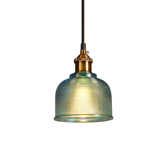 Pendant Light Colored Glass Shade Adjustable Cable
