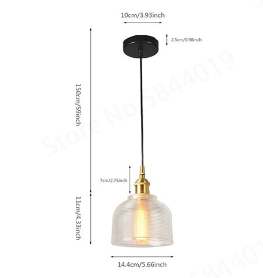 Pendant Light Colored Glass Shade Adjustable Cable