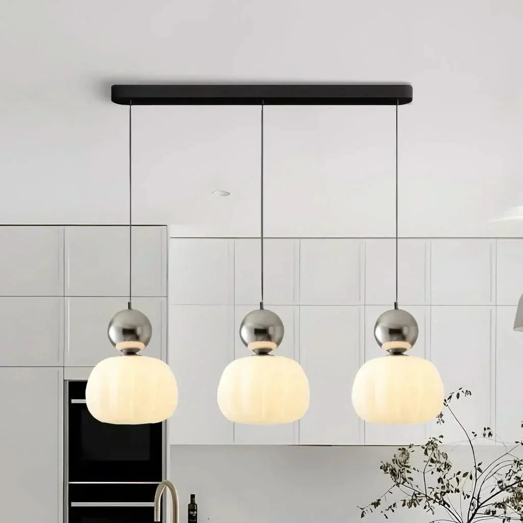 Pendant Light Frosted Glass & Colored Sphere