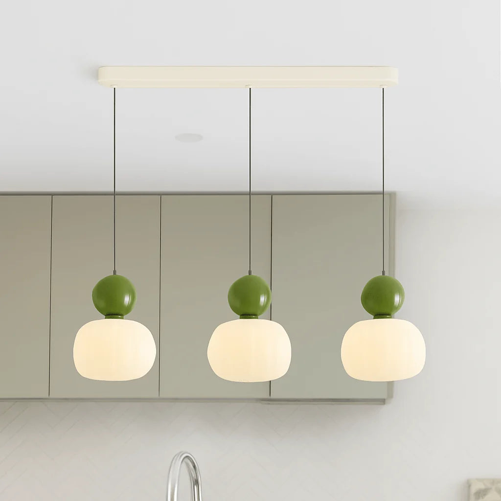Pendant Light Frosted Glass & Colored Sphere