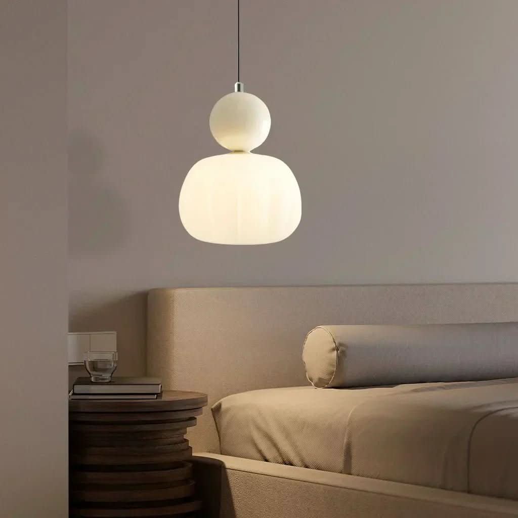 Pendant Light Frosted Glass & Colored Sphere