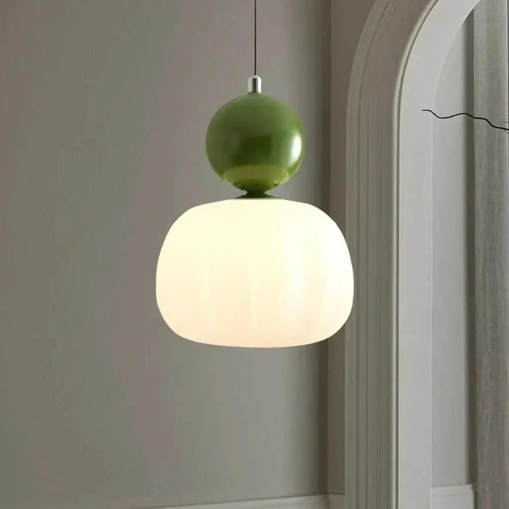 Pendant Light Frosted Glass & Colored Sphere