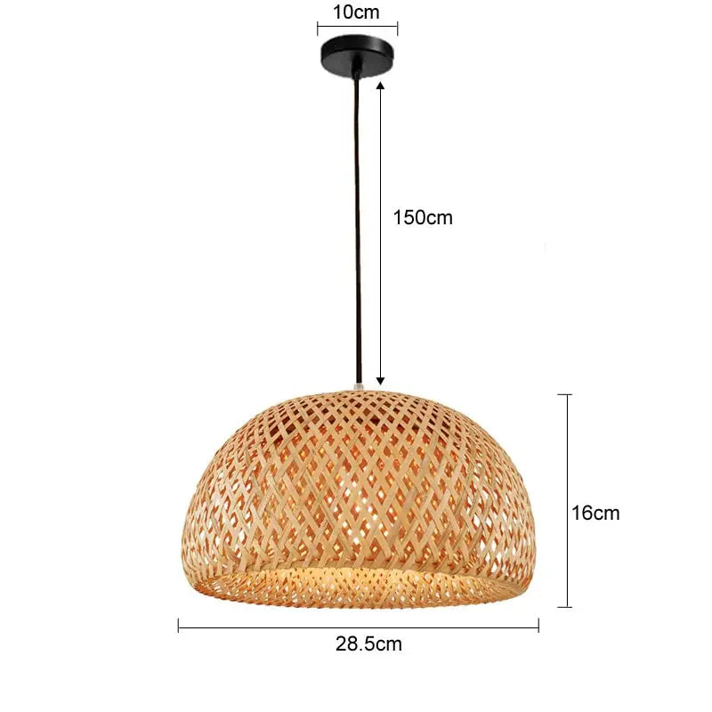 Pendant Light Handwoven Bamboo Open Weave Warm Ambient Lighting