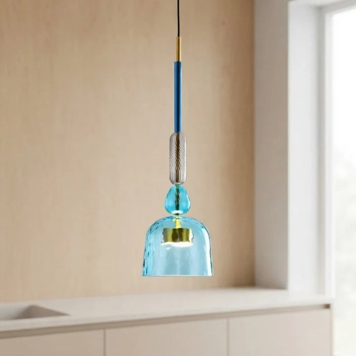 Pendant Light Textured Glass Adjustable Cord