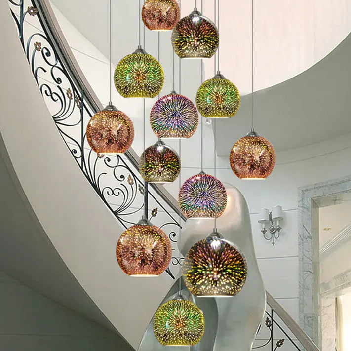 Pendant Light Textured Glass & Adjustable Cord