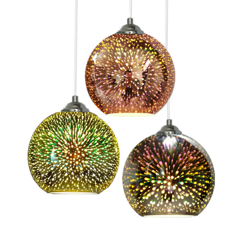 Pendant Light Textured Glass & Adjustable Cord