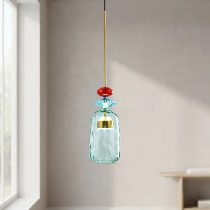Pendant Light Textured Glass Adjustable Cord