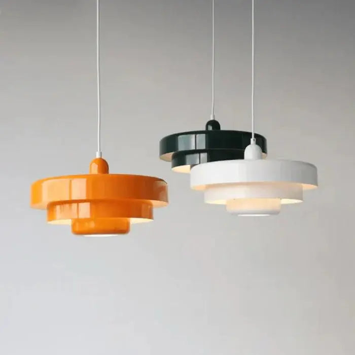 Pendant Light Tiered Disc Metal Housing & Adjustable Cable