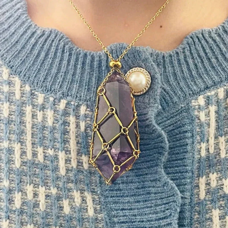 Pendant Necklace Stainless Steel Interchangeable Cage