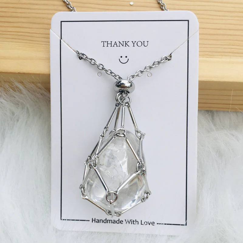 Pendant Necklace Stainless Steel Interchangeable Cage