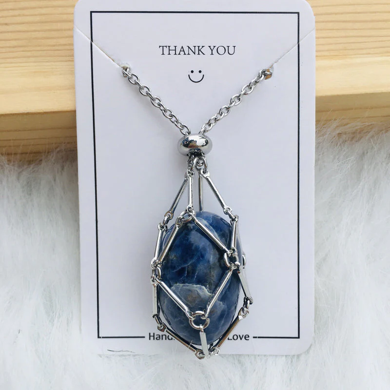 Pendant Necklace Stainless Steel Interchangeable Cage