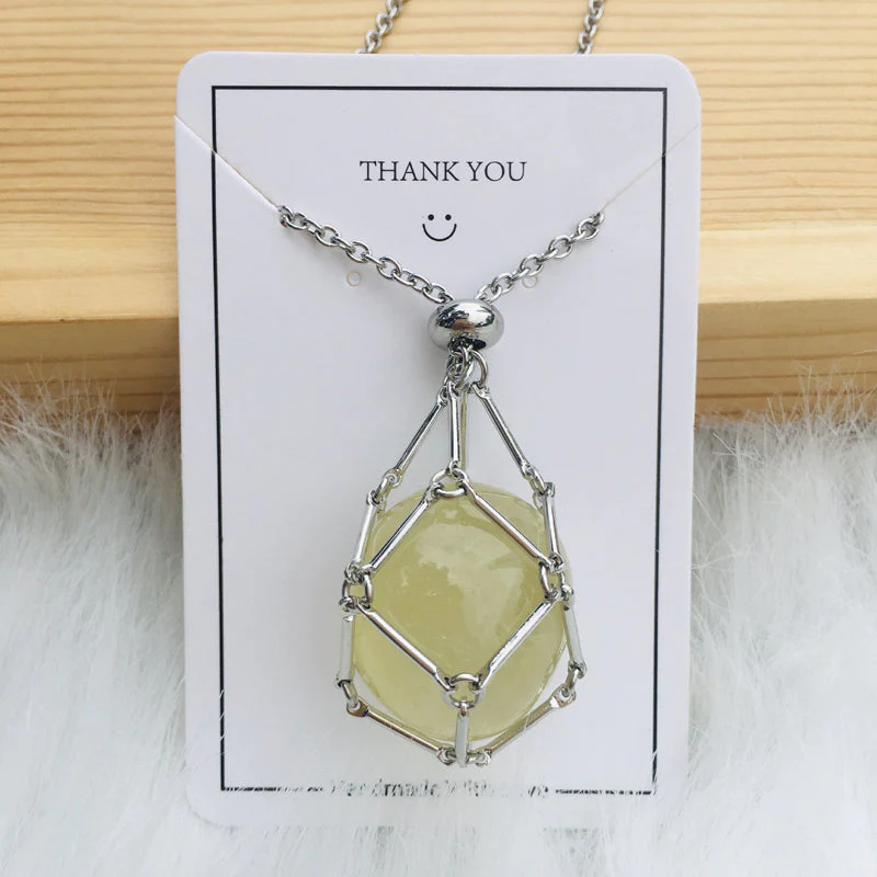 Pendant Necklace Stainless Steel Interchangeable Cage