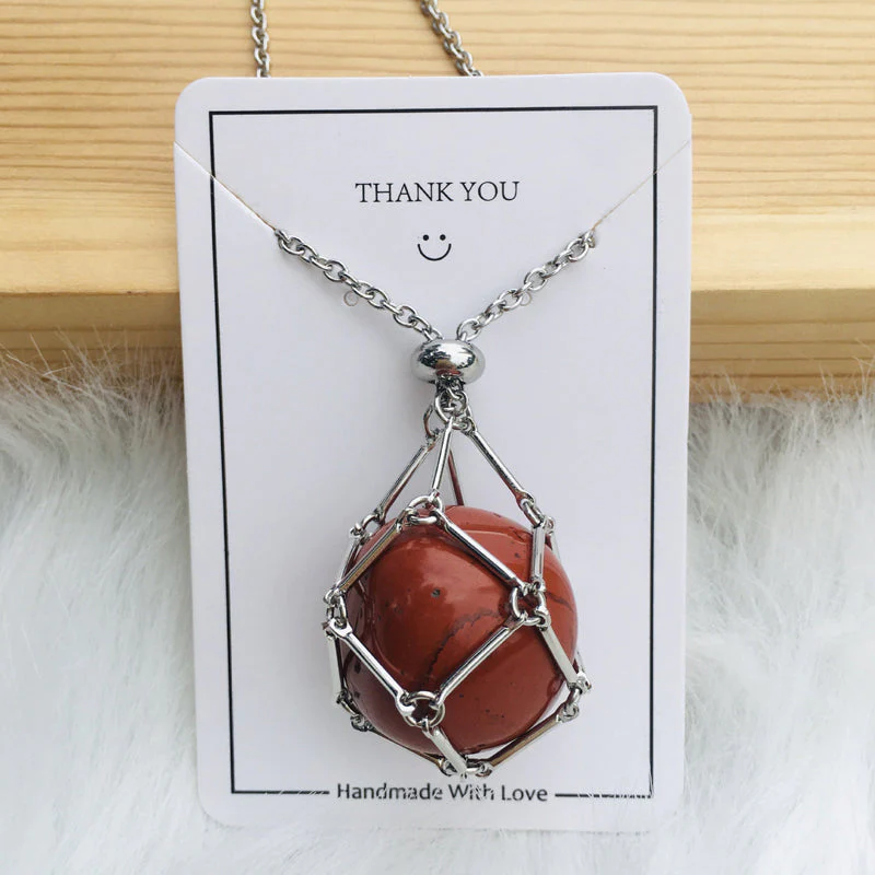Pendant Necklace Stainless Steel Interchangeable Cage