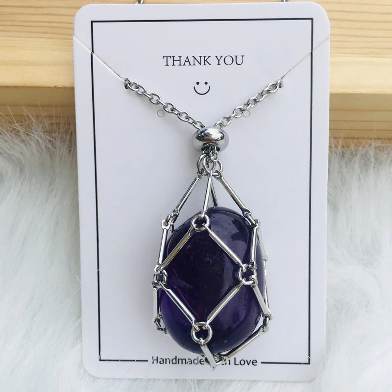 Pendant Necklace Stainless Steel Interchangeable Cage