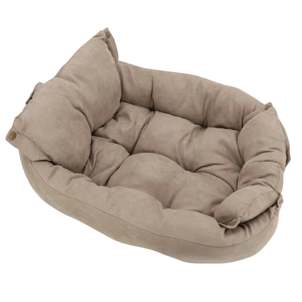 Pet Bed 3-In-1 Convertible Breathable Cotton Machine Washable