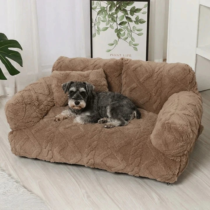 Pet Bed Quilted Velvet Raised Edge Matching Cushion
