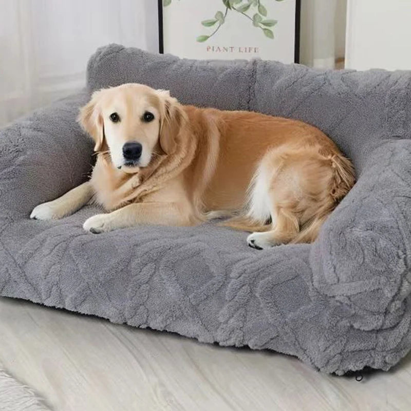 Pet Bed Quilted Velvet Raised Edge Matching Cushion