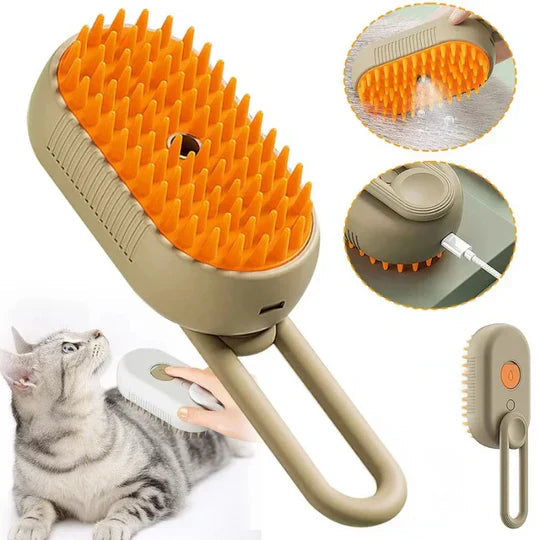 Pet Brush 3-In-1 Deshedding & Massage Built-In Spray
