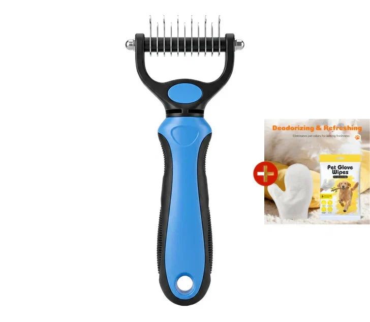 Pet Brush Double-Sided Deshedding & Detangling Stainless Steel Teeth