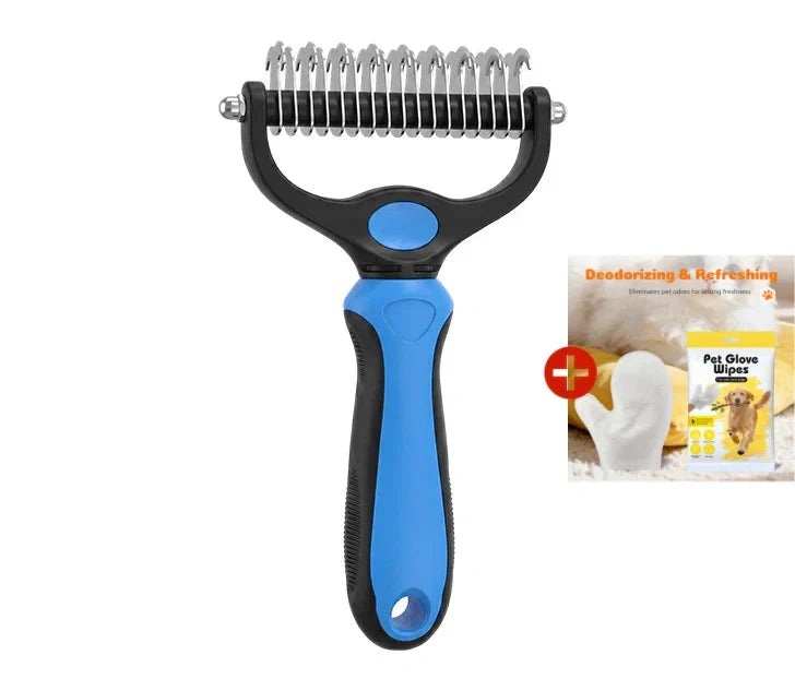 Pet Brush Double-Sided Deshedding & Detangling Stainless Steel Teeth