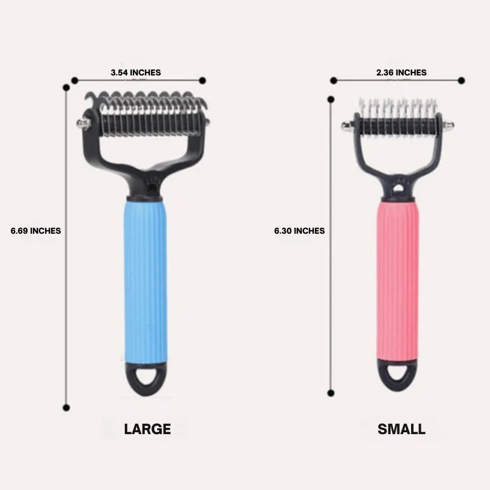 Pet Brush Double-Sided Safety Blades Gentle Detangling
