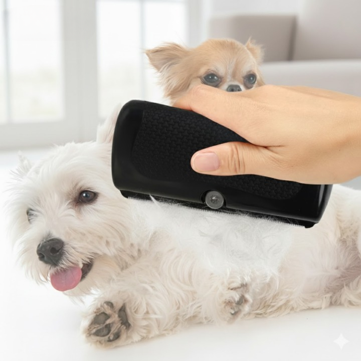Pet Brush Sawtooth Metal Teeth & Soft Bristles
