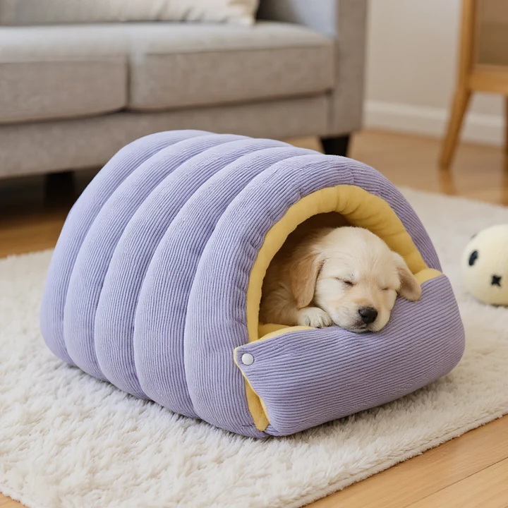 Pet Cave Bed Corduroy Plush Magnetic Closure