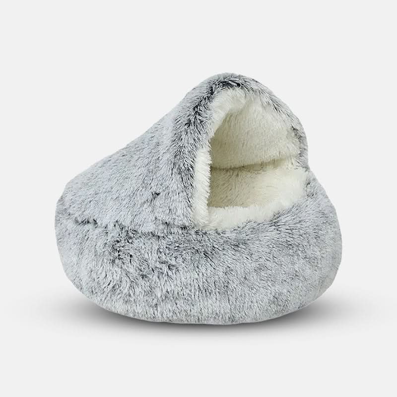 Pet Cave Bed Hooded Plush Machine-Washable Cover