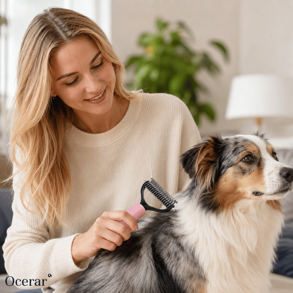 Pet Comb Double-Sided Deshedding & Detangling Non-Slip Handle
