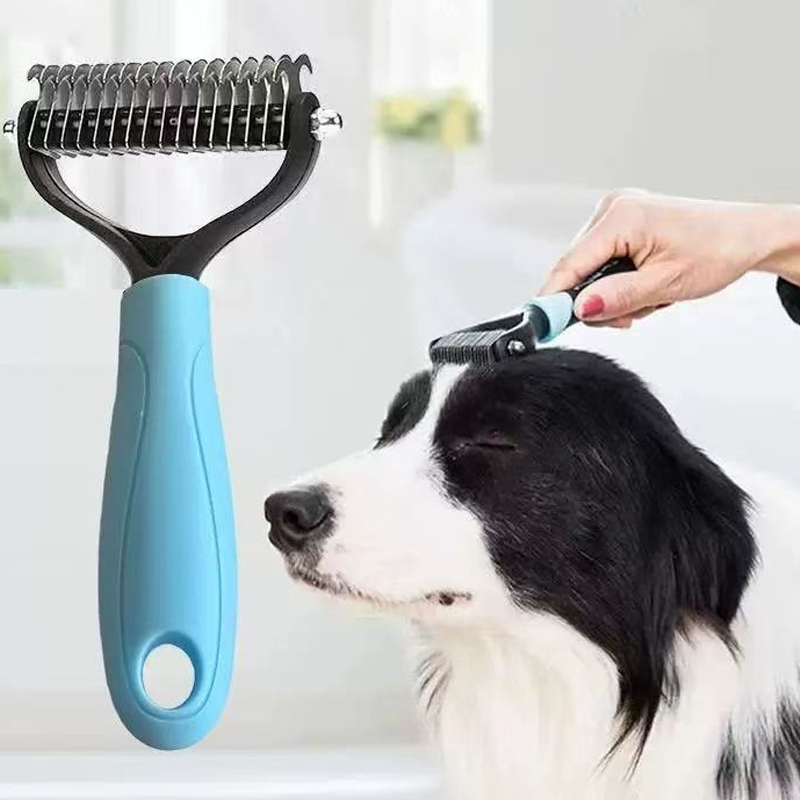 Pet Comb Double-Sided Deshedding & Detangling Non-Slip Handle
