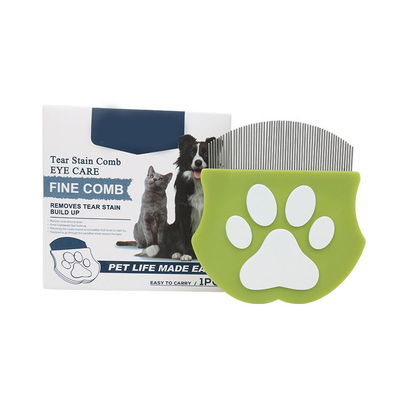 Pet Comb Ultra-Fine Metal Teeth Ergonomic Paw Handle